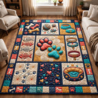 Paw Print area rug in a living room