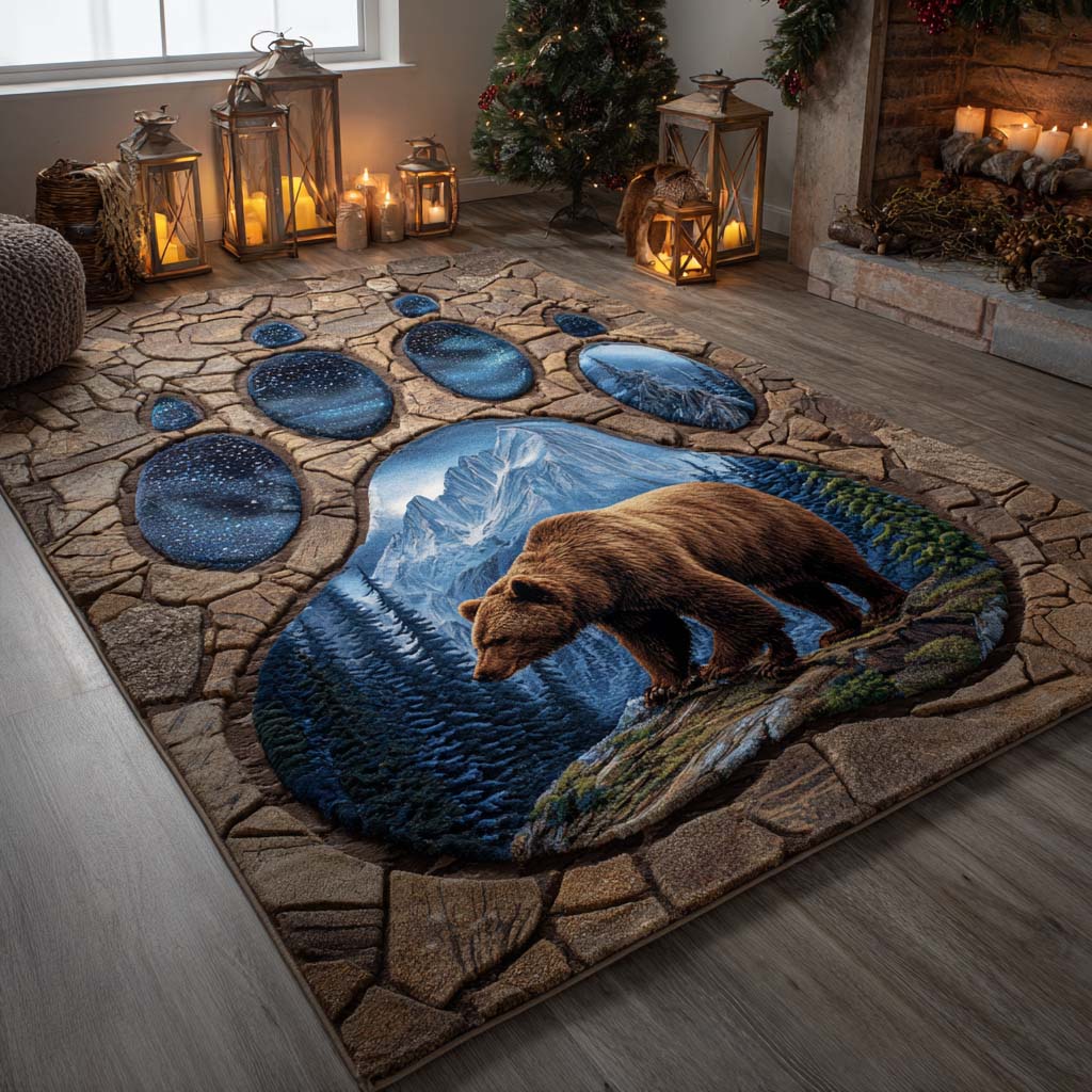 Paw of Power area rug in a living room