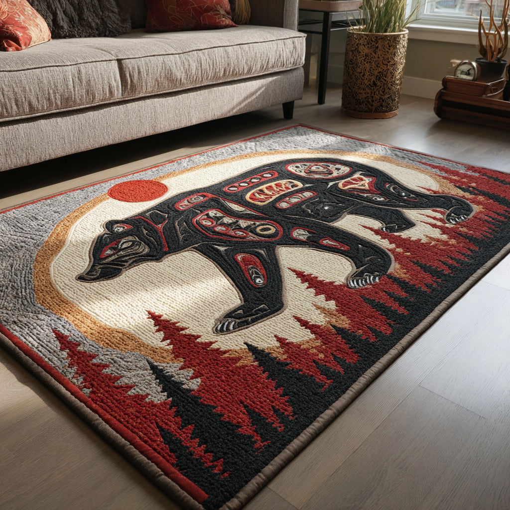 Pawprint Vista area rug in a living room