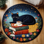 Paws And Whiskers Round Mat Rug - washable non-slip printed rug