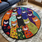 Paws Whimsy Round Mat Rug - washable non-slip printed rug