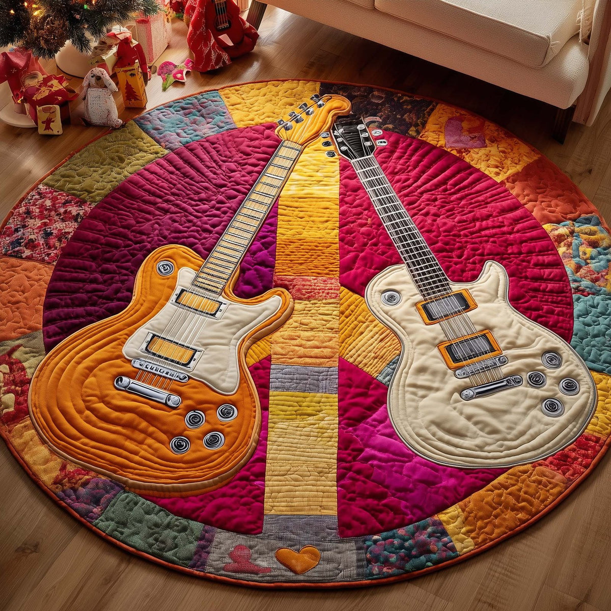 Peace Sign Round Mat Rug - washable non-slip printed rug