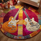 Peace Sign Round Mat Rug - washable non-slip printed rug