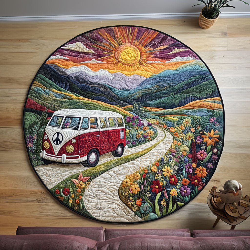 Peaceful Path Round Mat Rug - Nature Design | Serene Home Decor