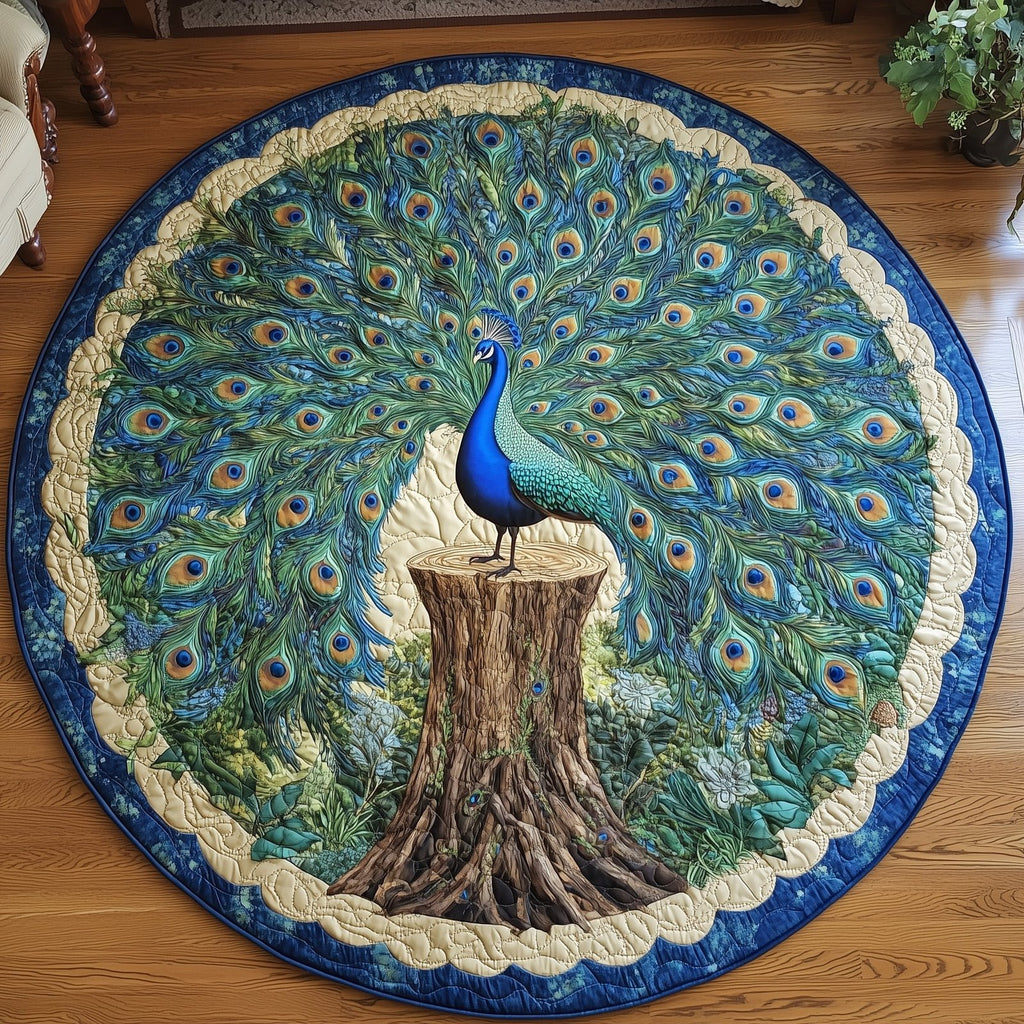 Peacock Round Mat Rug - Nature Design | Serene Home Decor