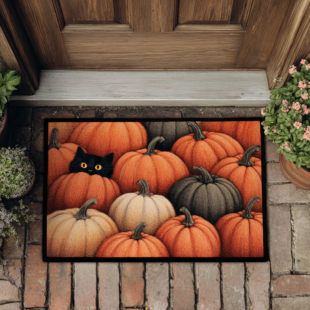Peekaboo Halloween Doormat - Seasonal Holiday Design | Printed Welcome Doormat