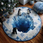 Penguine Dreams Round Mat Rug - washable non-slip printed rug