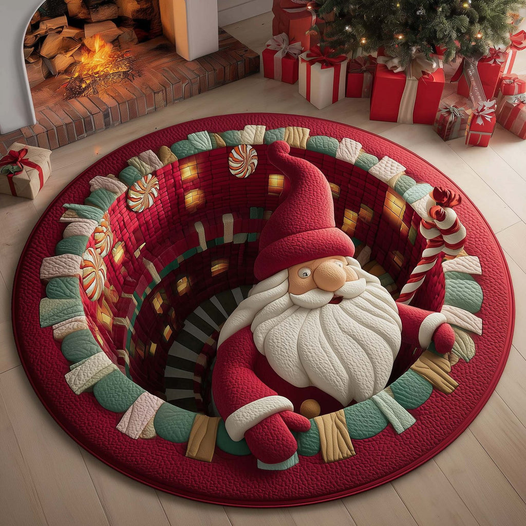 Peppermint Gnome Round Mat Rug - Nature Design | Serene Home Decor