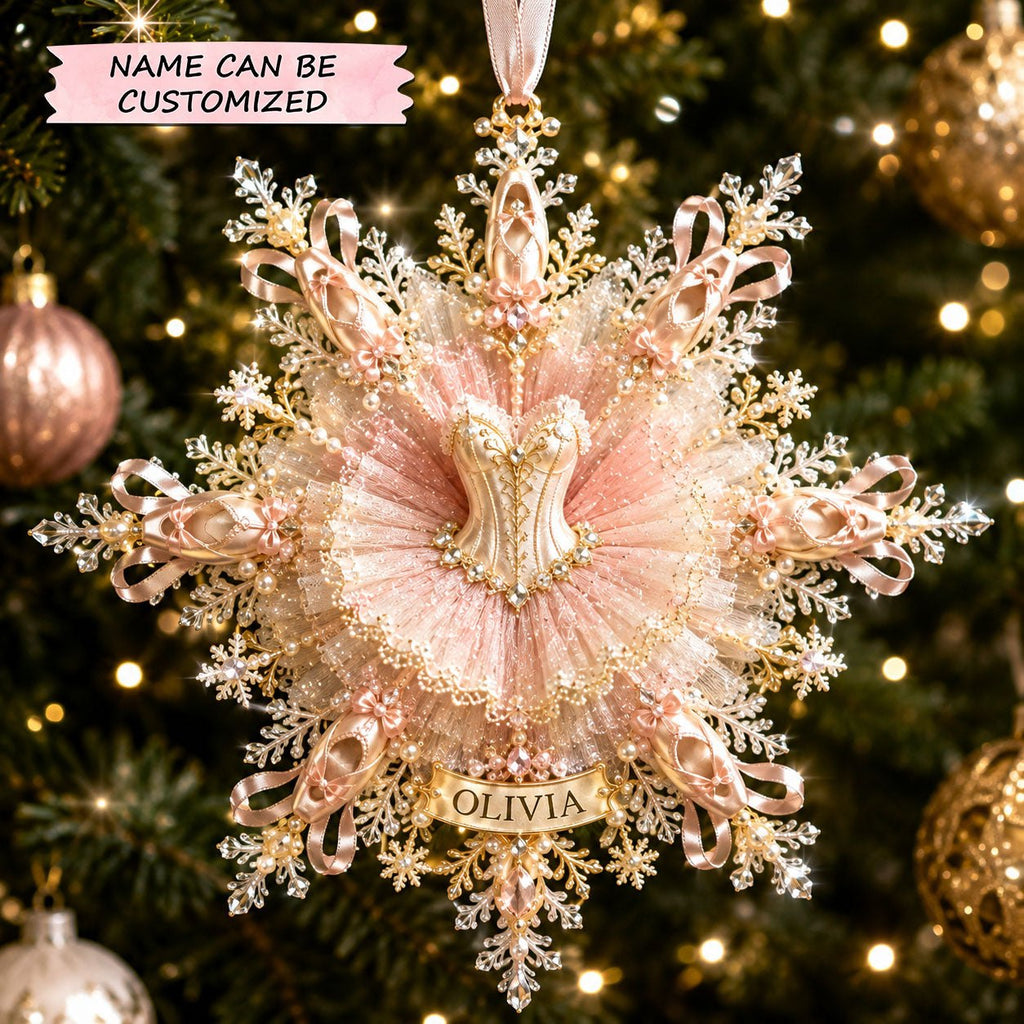 Ballerina Snowflake Christmas Ornament