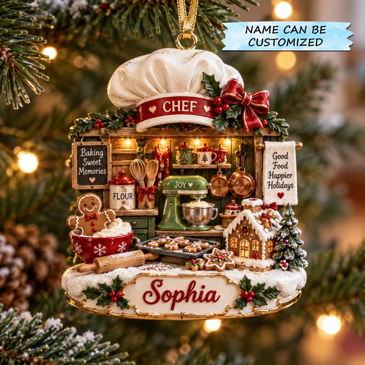 Chef Kitchen Christmas Ornament