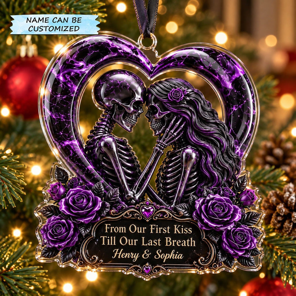 Skeleton Couple Christmas Ornament