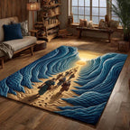 Pesach Blessing area rug in a living room
