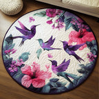 Petal Dance Round Mat Rug - washable non-slip printed rug