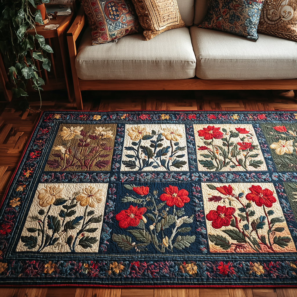 Petal Harmony area rug in a living room