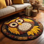 Petal Peek Round Mat Rug - washable non-slip printed rug