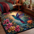 Petal Wings area rug in a living room