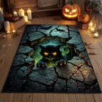 Phantom Black Cat area rug in a living room