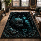 Phantom Depth area rug in a living room