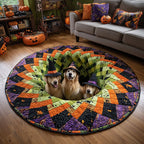 Phantom Golden Round Mat Rug - washable non-slip printed rug