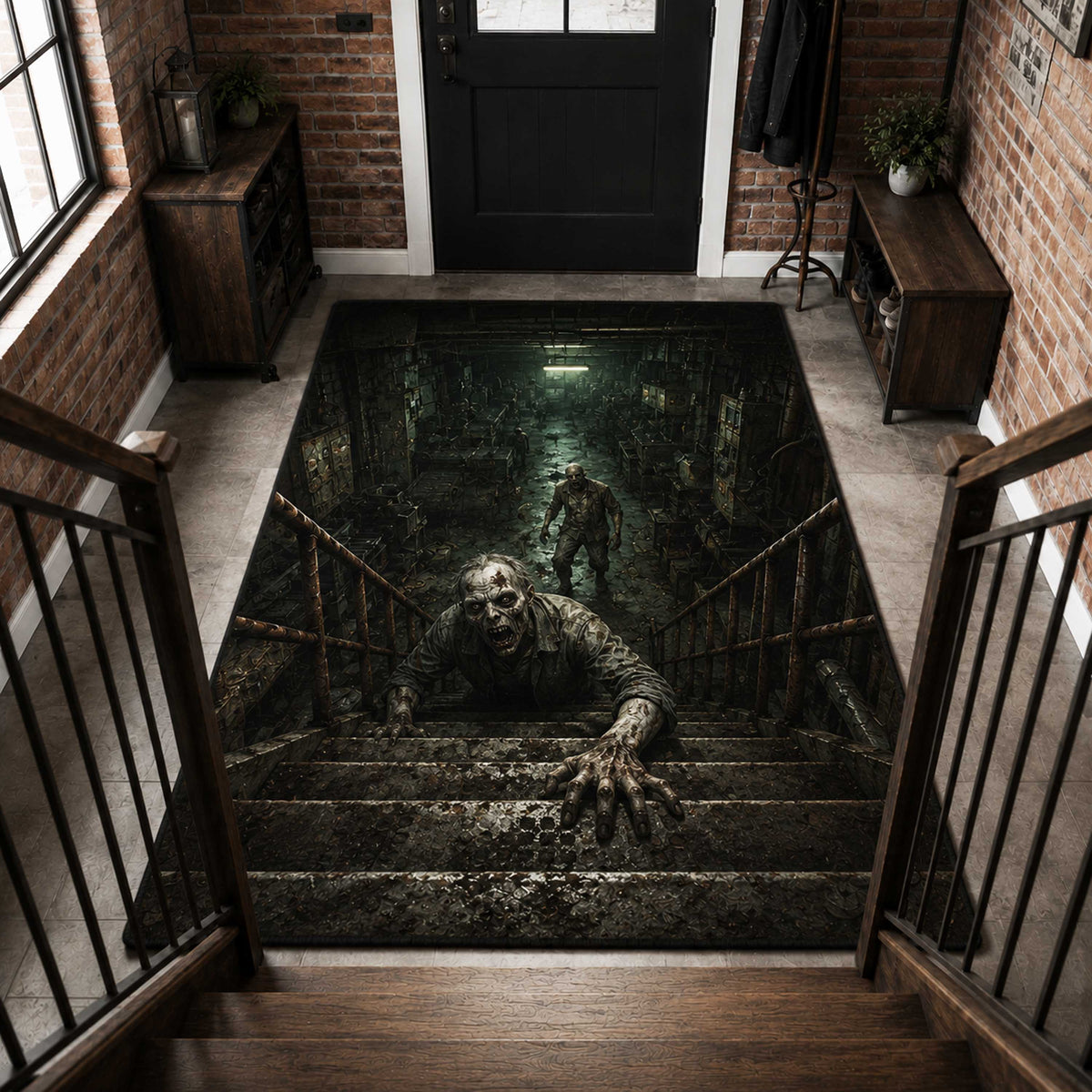 Phantom Rise area rug in a living room