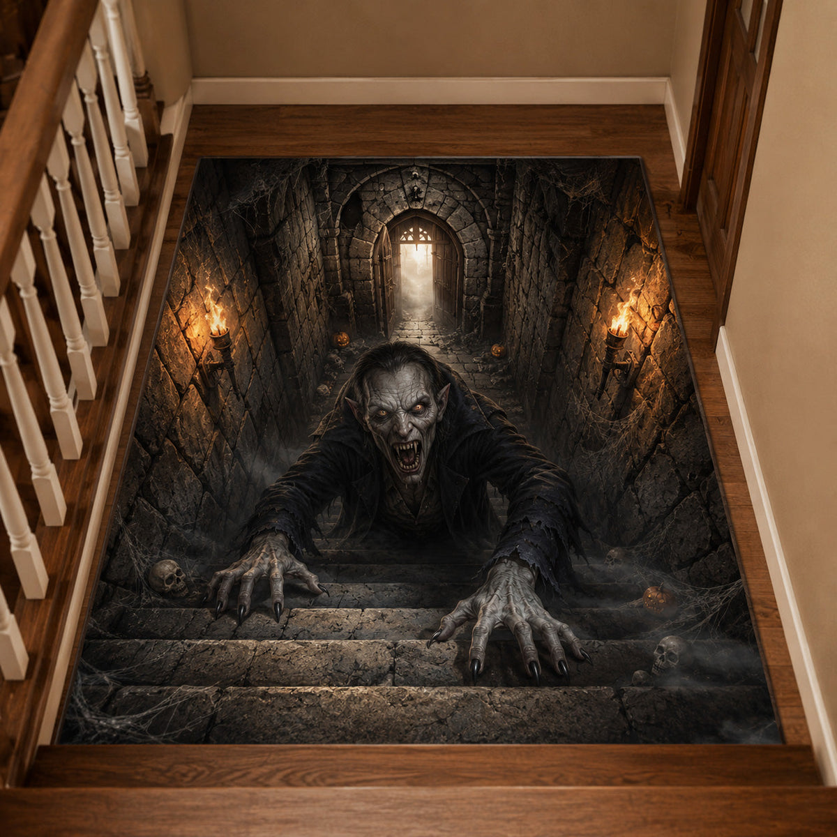 Phantom Rise area rug in a living room