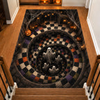 Phantom Spiral area rug in a living room