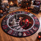 Phantom Stairway Round Mat Rug - washable non-slip printed rug