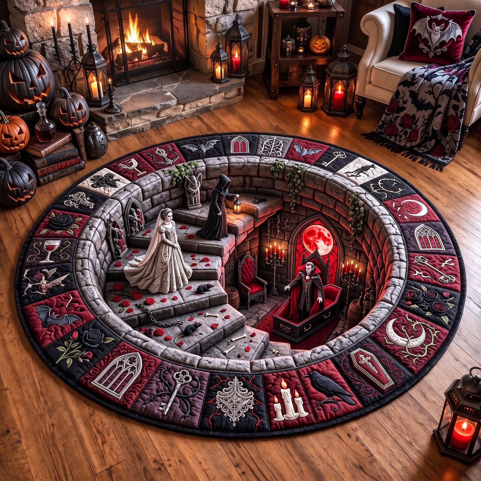 Phantom Stairway Round Mat Rug - Nature Design | Serene Home Decor