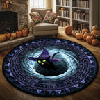 Phantom Swirl Round Mat Rug - washable non-slip printed rug