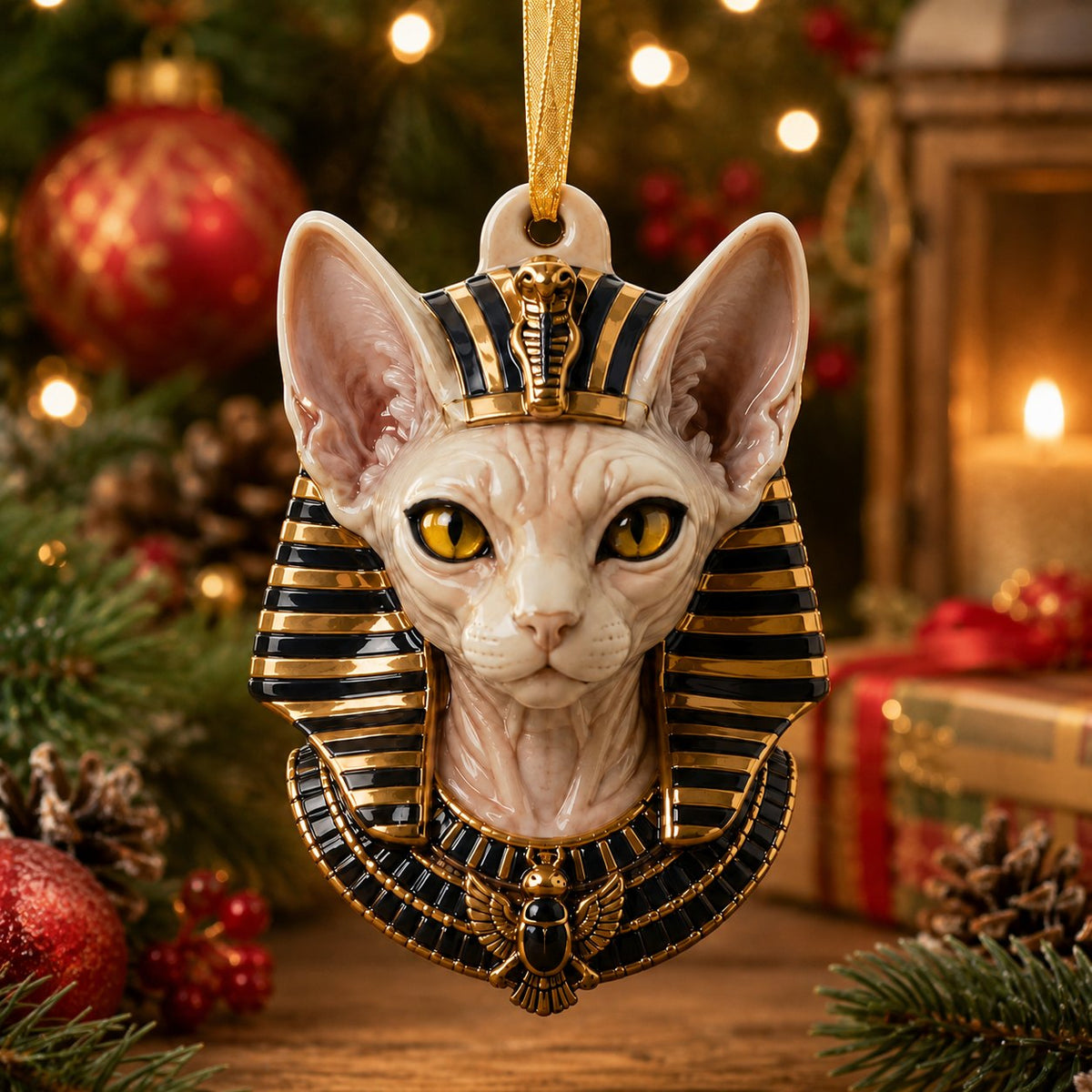 Pharaoh Sphynx Christmas Ornament