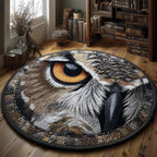 Piercing Gaze Round Mat Rug - washable non-slip printed rug