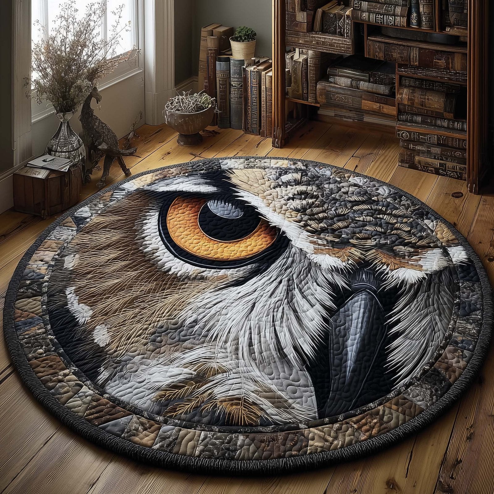 Piercing Gaze Round Mat Rug - Nature Design | Serene Home Decor