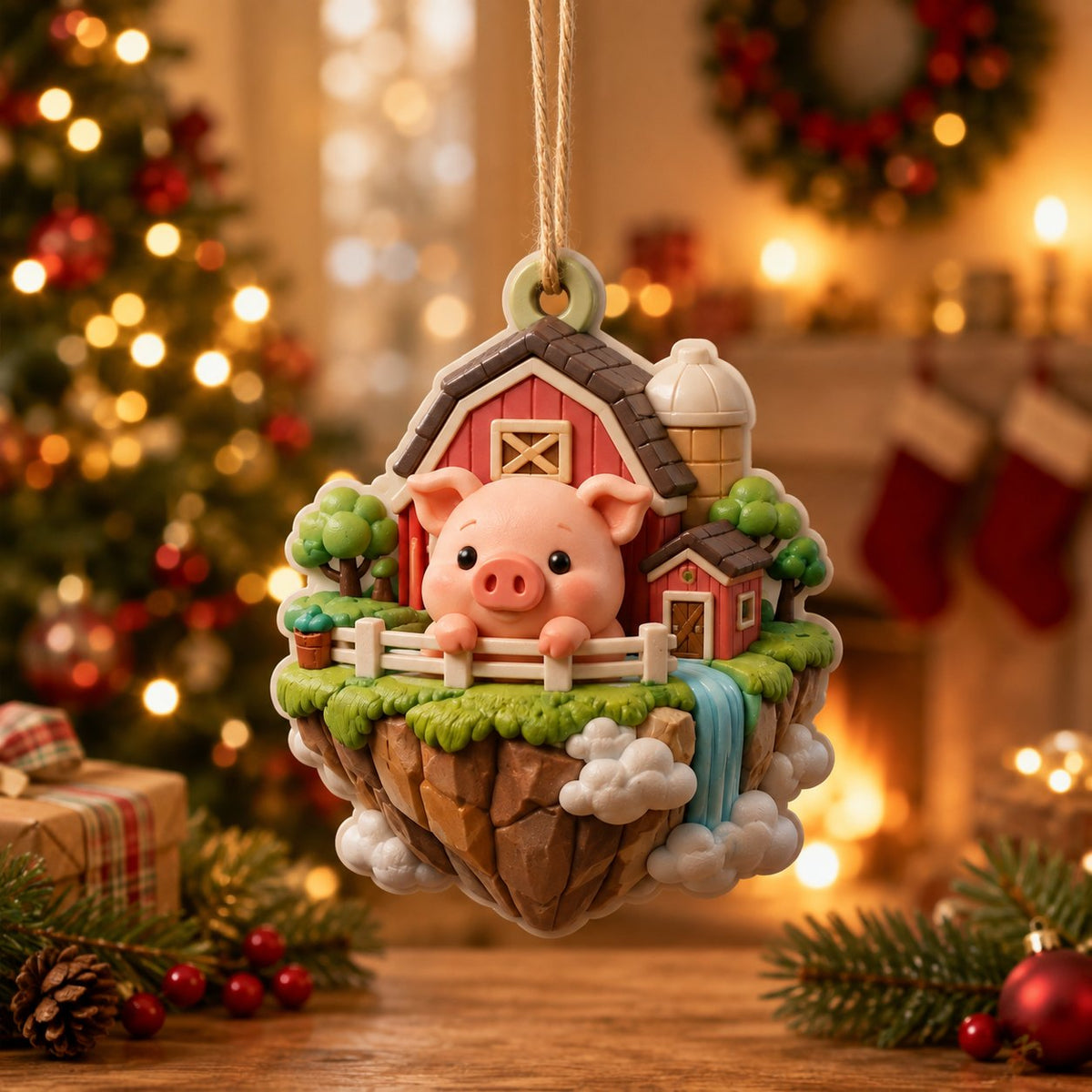 Pig Island Christmas Ornament
