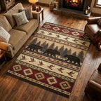 Pine Bear area rug in a living room
