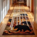 Pine Bear Path Runner Carpet Runner Rug - Cute Pet Design | Animal Printed Runner Rug