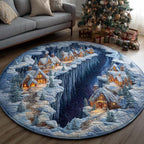 Pine Descent Round Mat Rug - washable non-slip printed rug