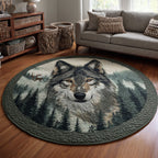Pine Guardian Round Mat Rug - washable non-slip printed rug