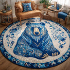 Pine Stalker Round Mat Rug - washable non-slip printed rug