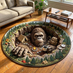 Pit Camp Round Mat Rug - washable non-slip printed rug
