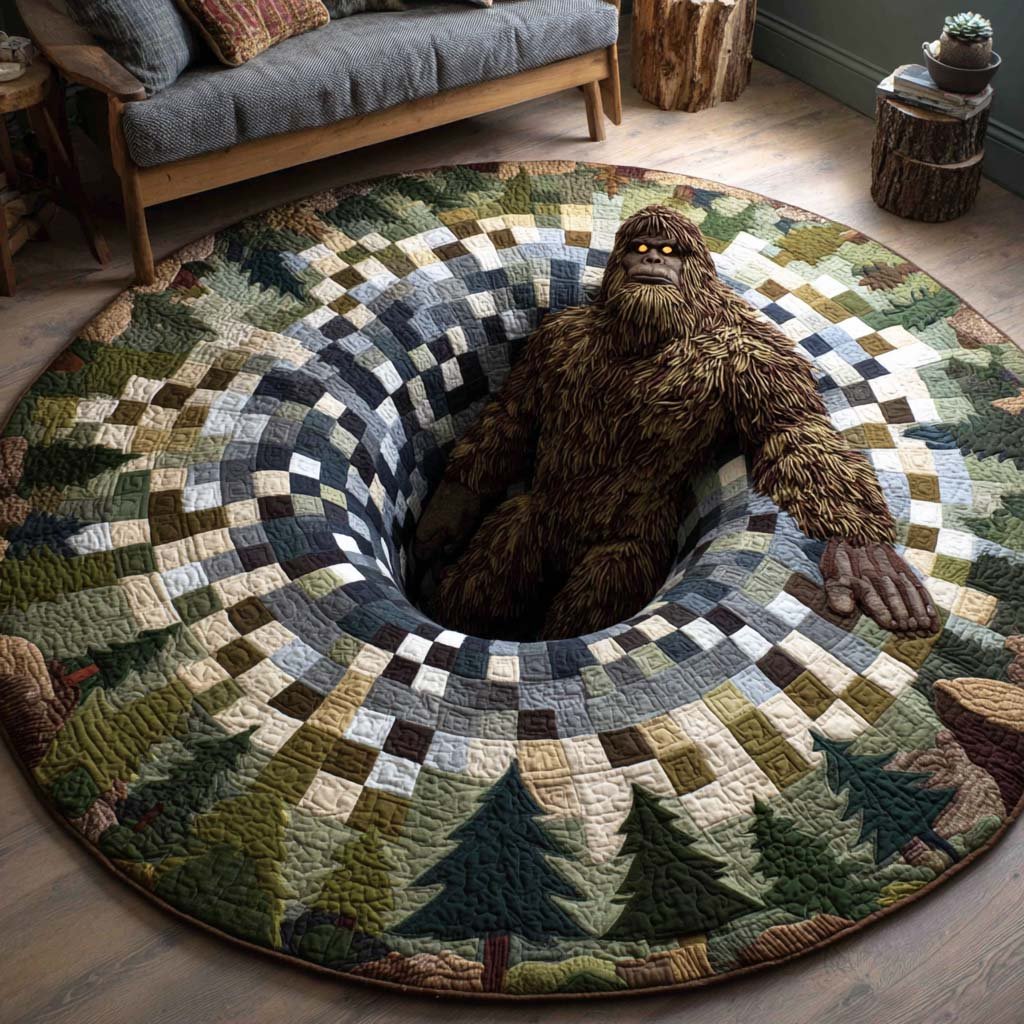 Pit Wanderer Round Mat Rug - washable non-slip printed rug
