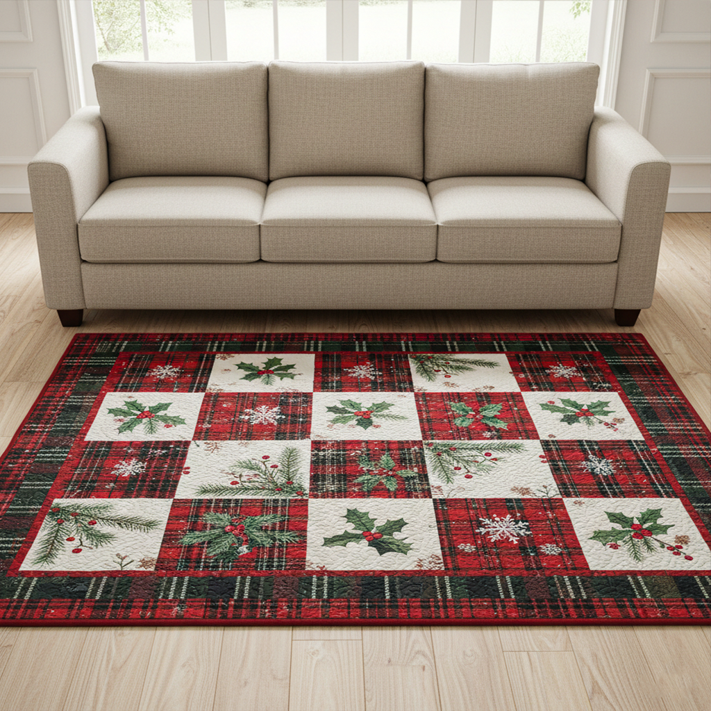 Plaid Flannel area rug in a living room