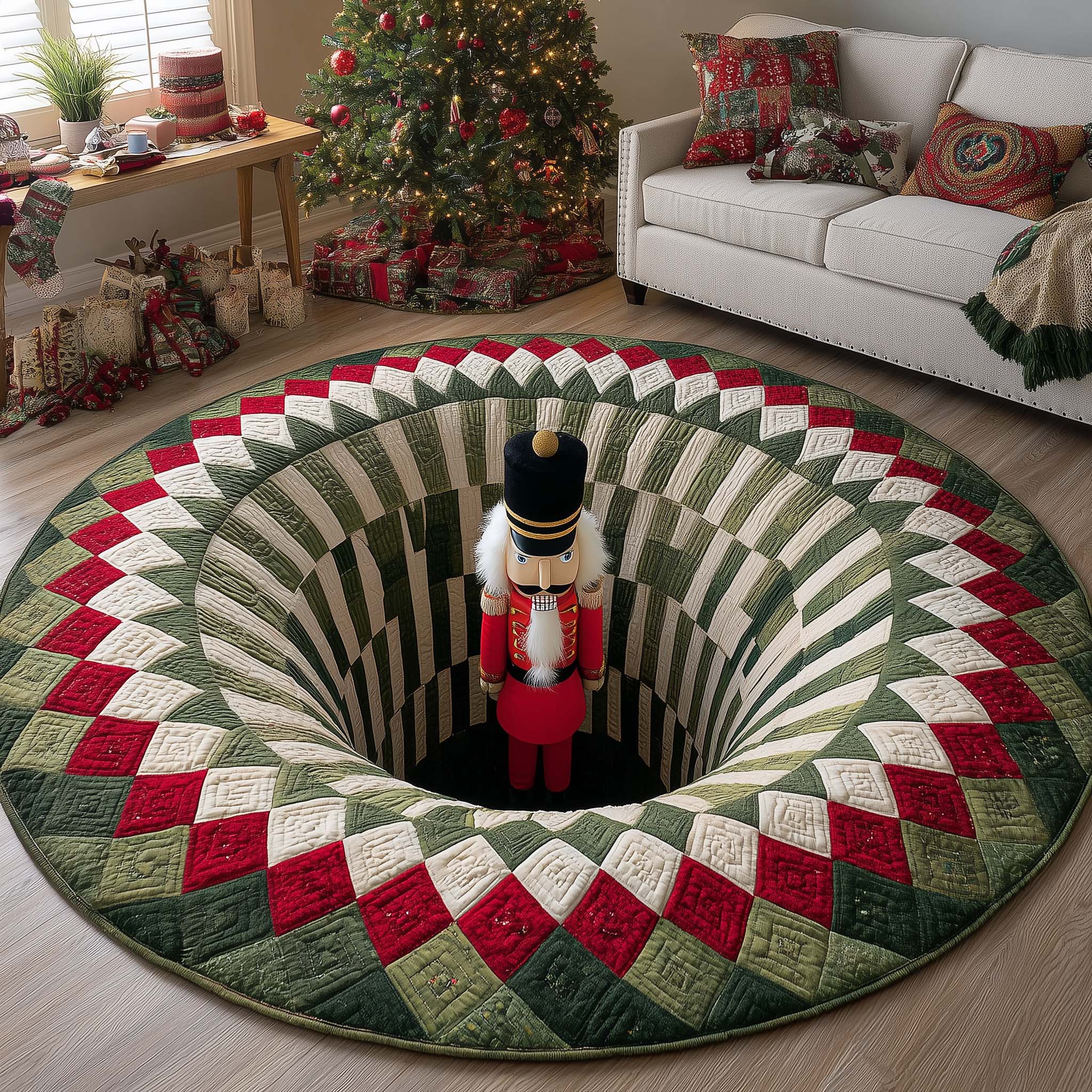 Playful Holiday Guardian Round Mat Rug GFTOTP13445