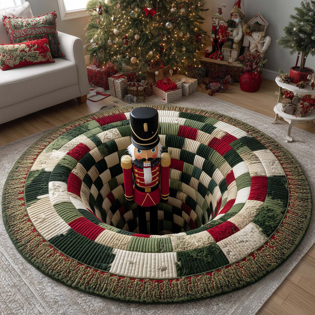 Playful Holiday Guardian Round Mat Rug - Nature Design | Serene Home Decor