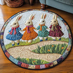 Playful Paws Round Mat Rug - washable non-slip printed rug