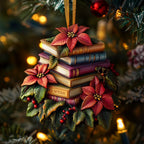 Poinsettia Stories Christmas Ornament