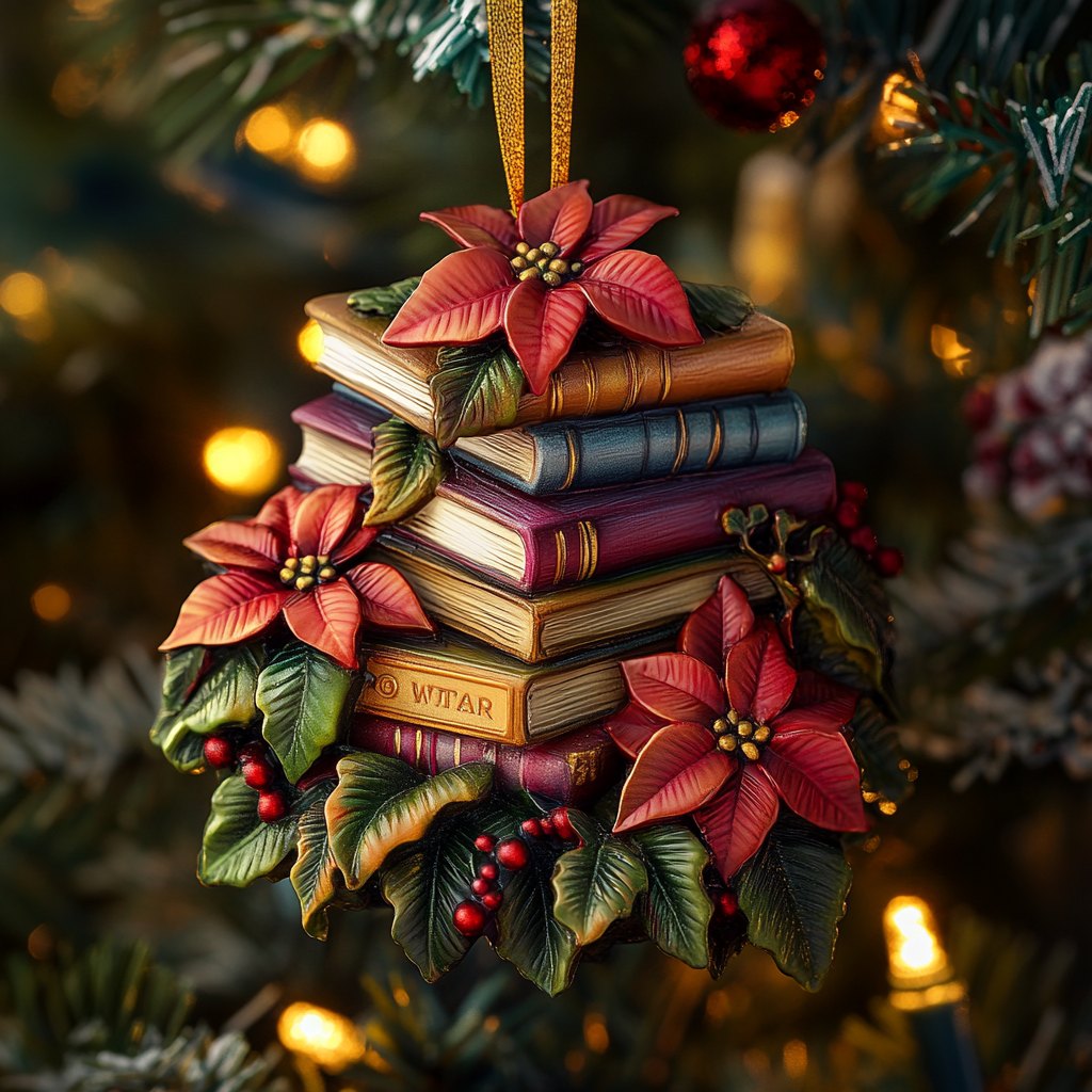 Poinsettia Stories Christmas Ornament