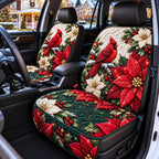 Poinsettia Cardinal quilted car seat protector