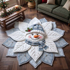 Poinsettia Elegance Custom Shape Area Rug - Nature Design | Die-Cut Non-Slip Rug - washable non-slip printed rug