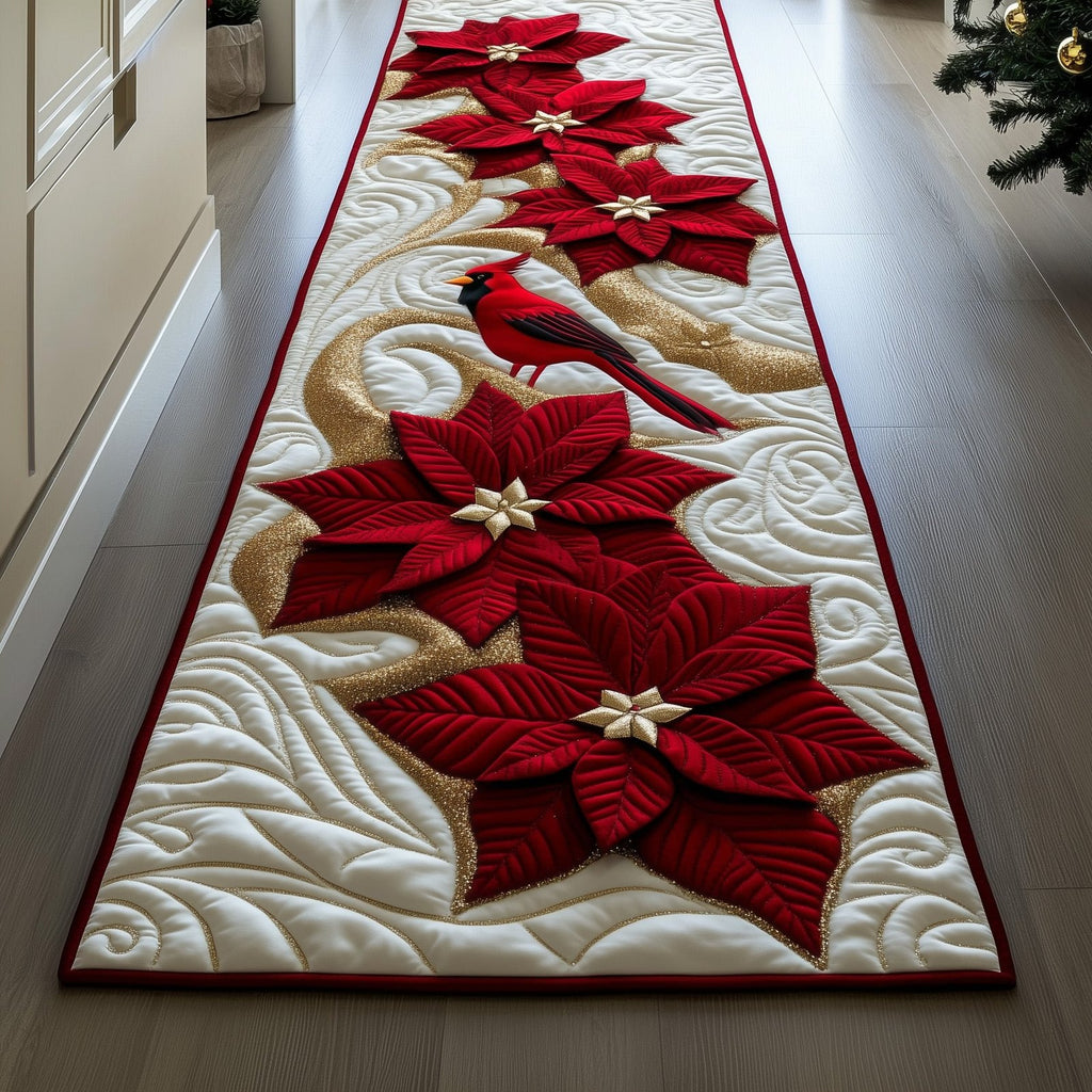Poinsettia Runner Rug - Nature Design | Serene Runner Rug