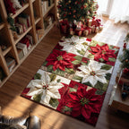 Poinsettia Square Garden area rug in a living room